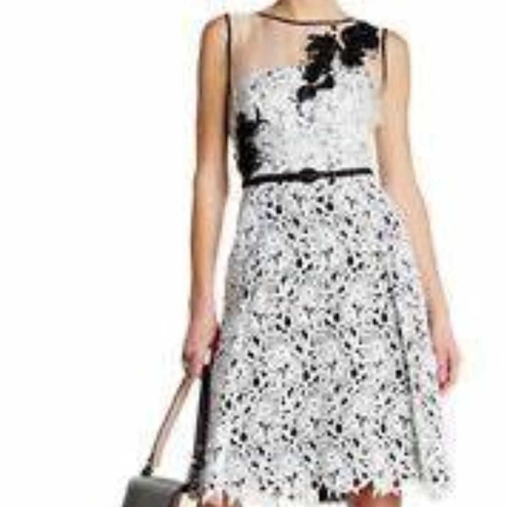 NWT NWT Oscar de la Renta Sleeveless Embroidered Knit Embellished Silk 14